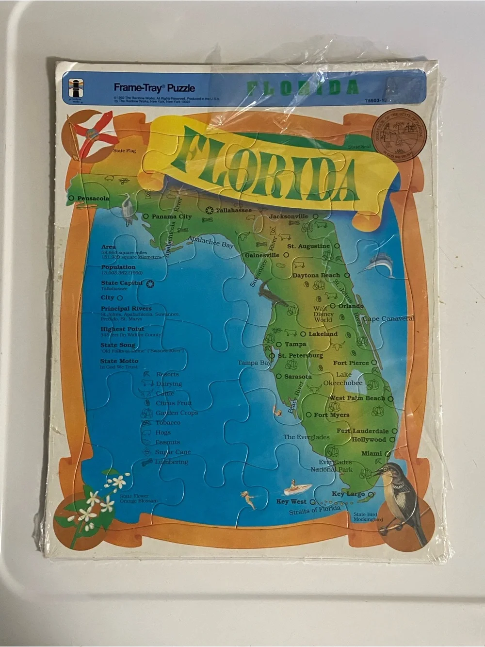 Vintage 90’s Deadstock Florida Map Puzzle